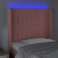 vidaXL LED Kopfteil Rosa 103x16x118/128 cm Samt vidaXL LED Kopfteil Rosa 103x16x118/128 cm Samt