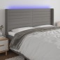 vidaXL LED Kopfteil Dunkelgrau 183x16x118/128 cm Stoff vidaXL LED Kopfteil Dunkelgrau 183x16x118/128 cm Stoff