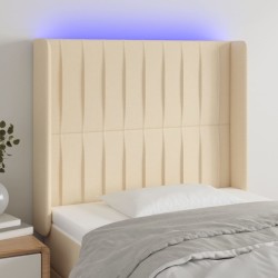 vidaXL LED Kopfteil Creme 103x16x118/128 cm Stoff