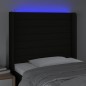 vidaXL LED Kopfteil Schwarz 93x16x118/128 cm Stoff