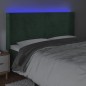 vidaXL LED Kopfteil Dunkelgrün 203x16x118/128 cm Samt