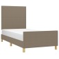 vidaXL Bettgestell mit Kopfteil Taupe 100x200 cm Stoff vidaXL Bettgestell mit Kopfteil Taupe 100x200 cm Stoff