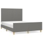 vidaXL Bettgestell mit Kopfteil Dunkelgrau 140x200 cm Stoff vidaXL Bettgestell mit Kopfteil Dunkelgrau 140x200 cm Stoff