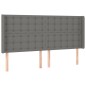 vidaXL LED Kopfteil Dunkelgrau 203x16x118/128 cm Stoff