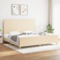 vidaXL Bettgestell mit Kopfteil Creme 200x200 cm Stoff vidaXL Bettgestell mit Kopfteil Creme 200x200 cm Stoff