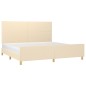 vidaXL Bettgestell mit Kopfteil Creme 200x200 cm Stoff vidaXL Bettgestell mit Kopfteil Creme 200x200 cm Stoff