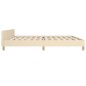 vidaXL Bettgestell mit Kopfteil Creme 200x200 cm Stoff vidaXL Bettgestell mit Kopfteil Creme 200x200 cm Stoff