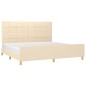 vidaXL Bettgestell mit Kopfteil Creme 200x200 cm Stoff vidaXL Bettgestell mit Kopfteil Creme 200x200 cm Stoff