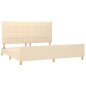 vidaXL Bettgestell mit Kopfteil Creme 200x200 cm Stoff vidaXL Bettgestell mit Kopfteil Creme 200x200 cm Stoff