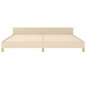 vidaXL Bettgestell mit Kopfteil Creme 200x200 cm Stoff vidaXL Bettgestell mit Kopfteil Creme 200x200 cm Stoff