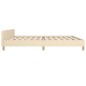 vidaXL Bettgestell mit Kopfteil Creme 200x200 cm Stoff vidaXL Bettgestell mit Kopfteil Creme 200x200 cm Stoff