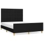 vidaXL Bettgestell mit Kopfteil Schwarz 140x200 cm Stoff vidaXL Bettgestell mit Kopfteil Schwarz 140x200 cm Stoff