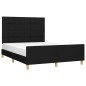 vidaXL Bettgestell mit Kopfteil Schwarz 140x200 cm Stoff vidaXL Bettgestell mit Kopfteil Schwarz 140x200 cm Stoff