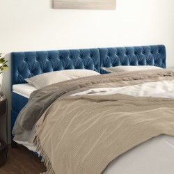 vidaXL Kopfteile 2 Stk. Dunkelblau 100x7x78/88 cm Samt