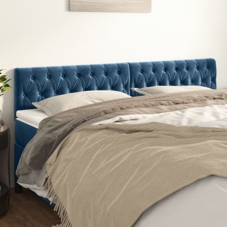 vidaXL Kopfteile 2 Stk. Dunkelblau 100x7x78/88 cm Samt