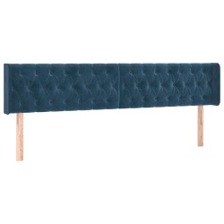 vidaXL Kopfteile 2 Stk. Dunkelblau 100x7x78/88 cm Samt