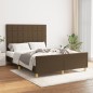 vidaXL Bettgestell mit Kopfteil Dunkelbraun 140x190 cm Stoff vidaXL Bettgestell mit Kopfteil Dunkelbraun 140x190 cm Stoff