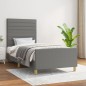 vidaXL Bettgestell mit Kopfteil Dunkelgrau 100x200 cm Stoff vidaXL Bettgestell mit Kopfteil Dunkelgrau 100x200 cm Stoff