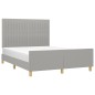 vidaXL Bettgestell mit Kopfteil Hellgrau 140x190 cm Stoff vidaXL Bettgestell mit Kopfteil Hellgrau 140x190 cm Stoff