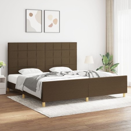 vidaXL Bettgestell mit Kopfteil Dunkelbraun 200x200 cm Stoff