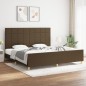 vidaXL Bettgestell mit Kopfteil Dunkelbraun 200x200 cm Stoff vidaXL Bettgestell mit Kopfteil Dunkelbraun 200x200 cm Stoff