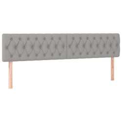 vidaXL Kopfteile 2 Stk. Hellgrau 90x7x78/88 cm Stoff