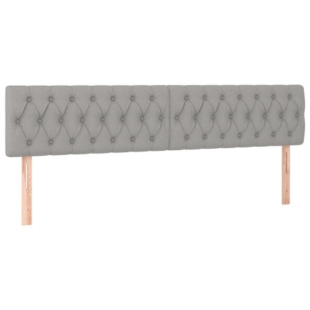 vidaXL Kopfteile 2 Stk. Hellgrau 90x7x78/88 cm Stoff