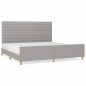 vidaXL Bettgestell mit Kopfteil Hellgrau 200x200 cm Stoff vidaXL Bettgestell mit Kopfteil Hellgrau 200x200 cm Stoff