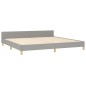 vidaXL Bettgestell mit Kopfteil Hellgrau 200x200 cm Stoff vidaXL Bettgestell mit Kopfteil Hellgrau 200x200 cm Stoff