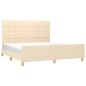 vidaXL Bettgestell mit Kopfteil Creme 180x200 cm Stoff vidaXL Bettgestell mit Kopfteil Creme 180x200 cm Stoff