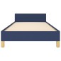 vidaXL Bettgestell mit Kopfteil Blau 100x200 cm Stoff vidaXL Bettgestell mit Kopfteil Blau 100x200 cm Stoff