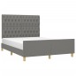 vidaXL Bettgestell mit Kopfteil Dunkelgrau 140x190 cm Stoff vidaXL Bettgestell mit Kopfteil Dunkelgrau 140x190 cm Stoff
