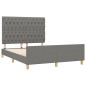 vidaXL Bettgestell mit Kopfteil Dunkelgrau 140x190 cm Stoff vidaXL Bettgestell mit Kopfteil Dunkelgrau 140x190 cm Stoff