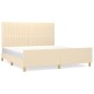 vidaXL Bettgestell mit Kopfteil Creme 160x200 cm Stoff vidaXL Bettgestell mit Kopfteil Creme 160x200 cm Stoff