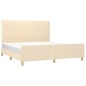 vidaXL Bettgestell mit Kopfteil Creme 160x200 cm Stoff vidaXL Bettgestell mit Kopfteil Creme 160x200 cm Stoff
