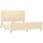 vidaXL Bettgestell mit Kopfteil Creme 160x200 cm Stoff vidaXL Bettgestell mit Kopfteil Creme 160x200 cm Stoff