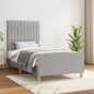 vidaXL Bettgestell mit Kopfteil Hellgrau 100x200 cm Stoff vidaXL Bettgestell mit Kopfteil Hellgrau 100x200 cm Stoff
