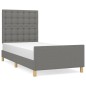 vidaXL Bettgestell mit Kopfteil Dunkelgrau 90x190 cm Stoff vidaXL Bettgestell mit Kopfteil Dunkelgrau 90x190 cm Stoff