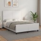 vidaXL Bettgestell mit Kopfteil Weiß 140x190 cm Kunstleder