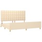 vidaXL Bettgestell mit Kopfteil Creme 200x200 cm Stoff