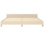 vidaXL Bettgestell mit Kopfteil Creme 200x200 cm Stoff