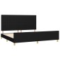 vidaXL Bettgestell mit Kopfteil Schwarz 200x200 cm Stoff vidaXL Bettgestell mit Kopfteil Schwarz 200x200 cm Stoff