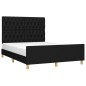 vidaXL Bettgestell mit Kopfteil Schwarz 140x200 cm Stoff vidaXL Bettgestell mit Kopfteil Schwarz 140x200 cm Stoff
