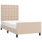 vidaXL Bettgestell mit Kopfteil Cappuccino-Braun 90x190 cm Kunstleder vidaXL Bettgestell mit Kopfteil Cappuccino-Braun 90x190 cm Kunstleder
