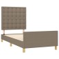 vidaXL Bettgestell mit Kopfteil Taupe 100x200 cm Stoff vidaXL Bettgestell mit Kopfteil Taupe 100x200 cm Stoff