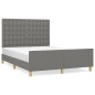 vidaXL Bettgestell mit Kopfteil Dunkelgrau 140x200 cm Stoff vidaXL Bettgestell mit Kopfteil Dunkelgrau 140x200 cm Stoff