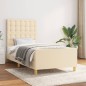 vidaXL Bettgestell mit Kopfteil Creme 90x200 cm Stoff vidaXL Bettgestell mit Kopfteil Creme 90x200 cm Stoff