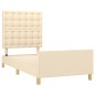 vidaXL Bettgestell mit Kopfteil Creme 90x200 cm Stoff vidaXL Bettgestell mit Kopfteil Creme 90x200 cm Stoff