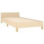 vidaXL Bettgestell mit Kopfteil Creme 90x200 cm Stoff vidaXL Bettgestell mit Kopfteil Creme 90x200 cm Stoff