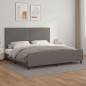 vidaXL Bettgestell mit Kopfteil Grau 200x200 cm Kunstleder vidaXL Bettgestell mit Kopfteil Grau 200x200 cm Kunstleder